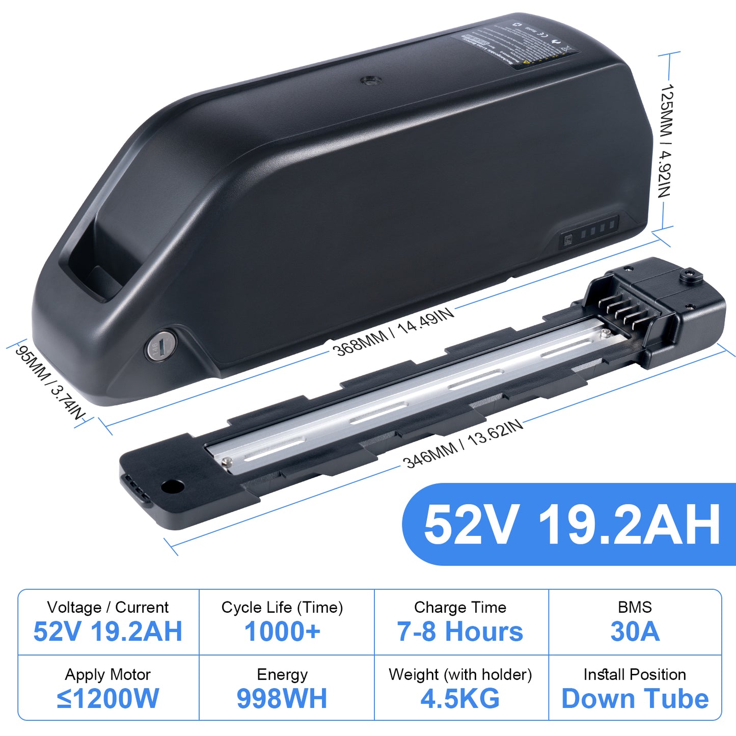 Electric bicycle Lithium Battery Pack 52V19.2AH suitable for 500-1200W Motor XP4 edition2.0