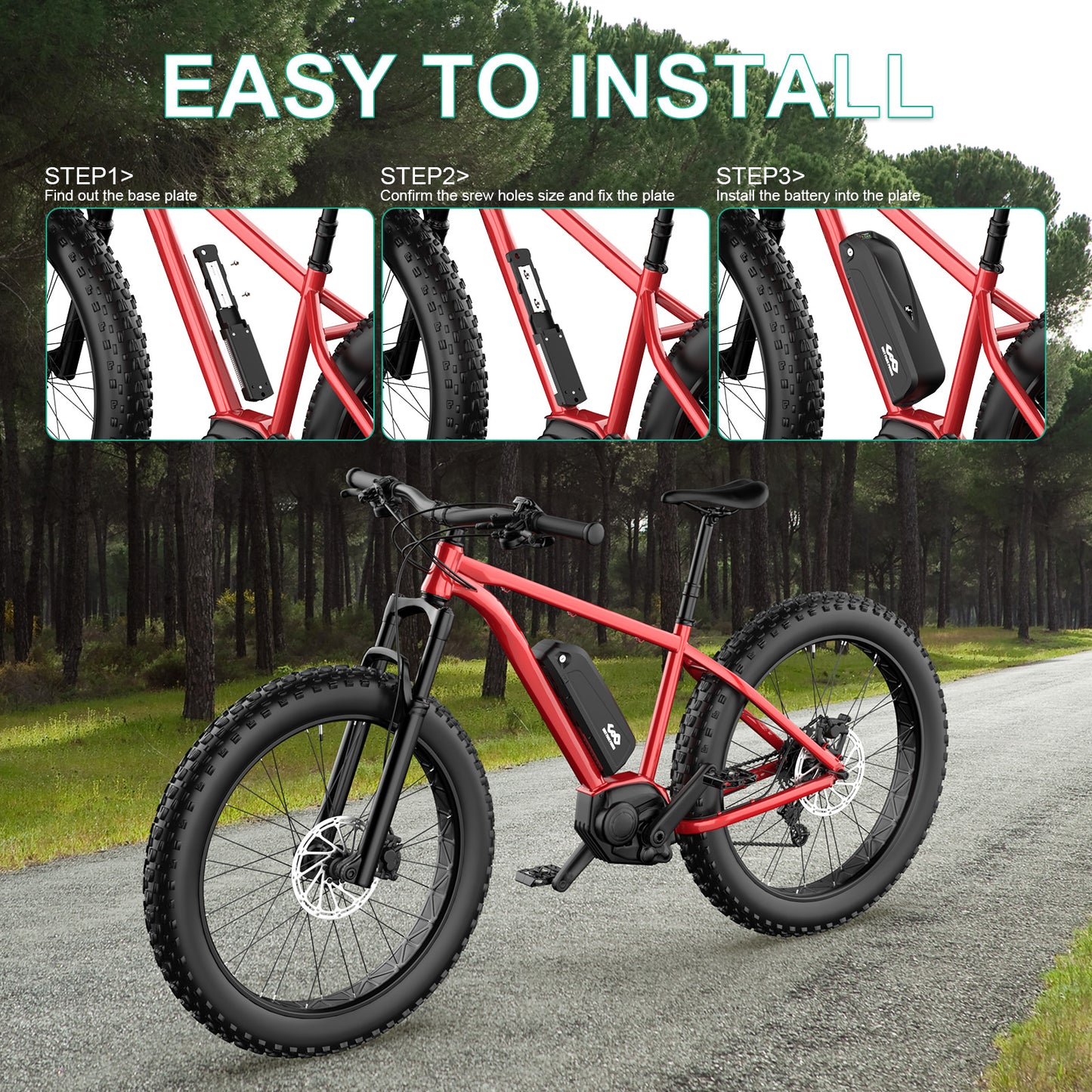 Electric bicycle battery 48V19.2AH suitable for 500-1500W XP4 edition2.0 Lithium Battery Pack