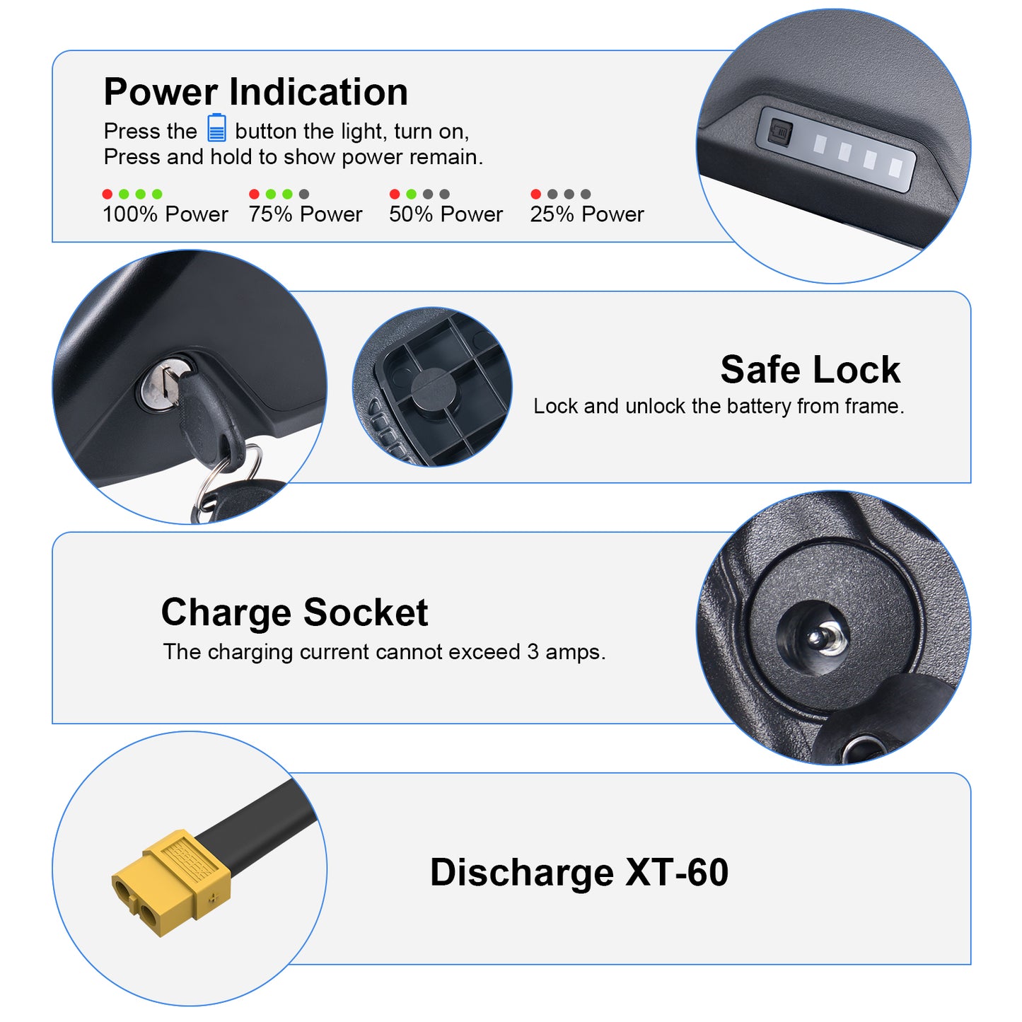 Electric bicycle Lithium Battery Pack 52V19.2AH suitable for 500-1200W Motor XP4 edition2.0