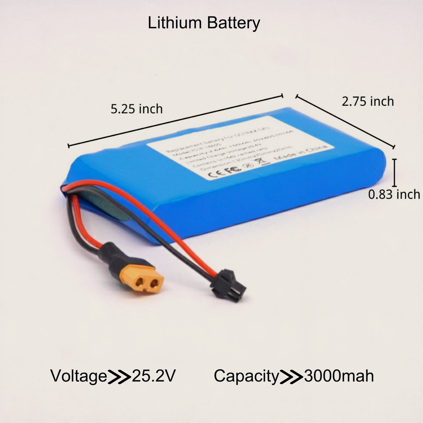 Scooter Battery Lithium Battery Pack 25.2V 3000mAh 7S1P Rechargeable Battery, Compatible with:GKS/GKS Plus/GKS PRO,Children Play