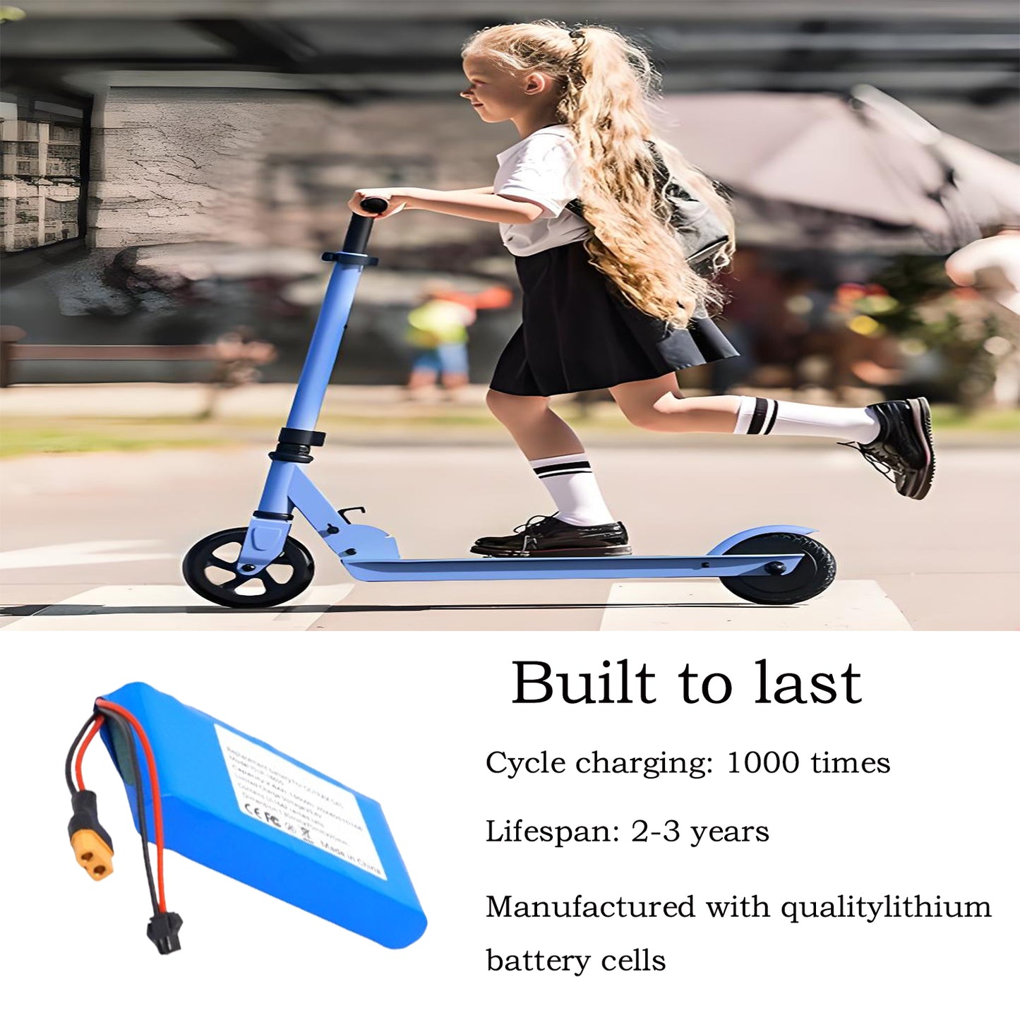 Scooter Battery Lithium Battery Pack 25.2V 3000mAh 7S1P Rechargeable Battery, Compatible with:GKS/GKS Plus/GKS PRO,Children Play