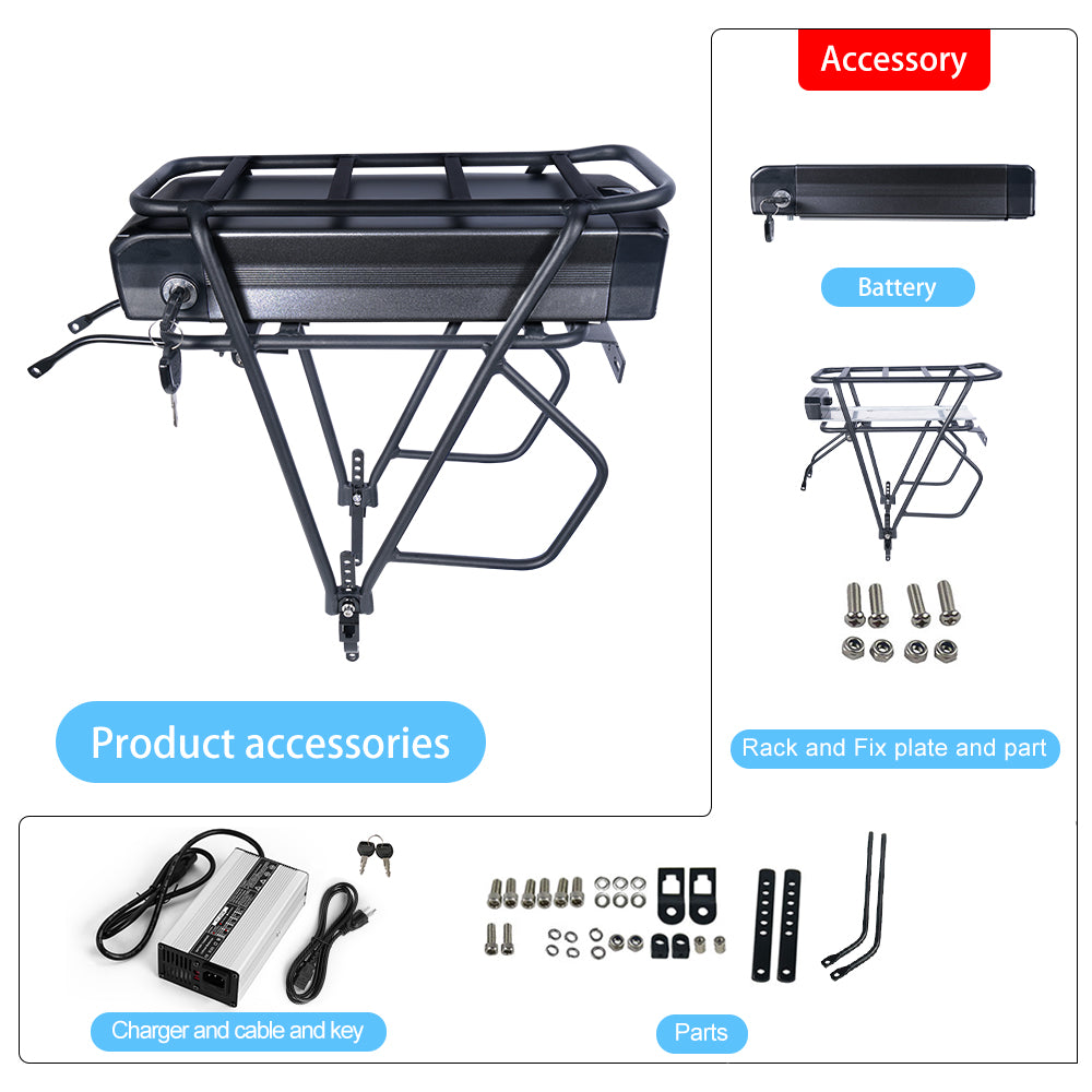 Lithium battery pack 52V27AH Ebike with V-brake hanger1000W2000W Motor Rechargeable Power Accessories